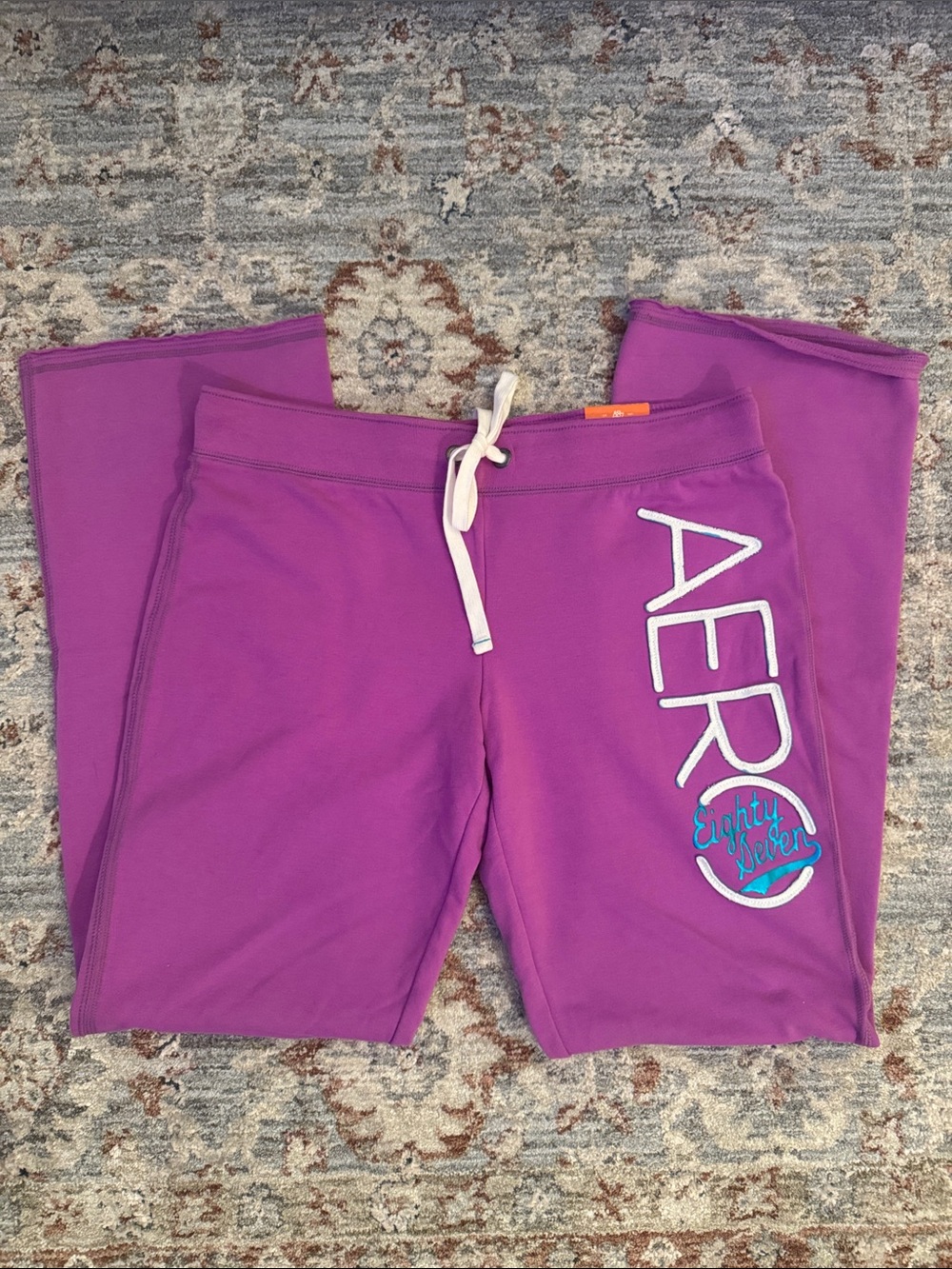 Aeropostale Purple Fit and Flare Sweatpants with AERO Logo